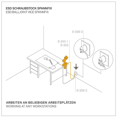 Основание струбцинное SPANNFIX антистатическое Bernstein 9-251-ESD