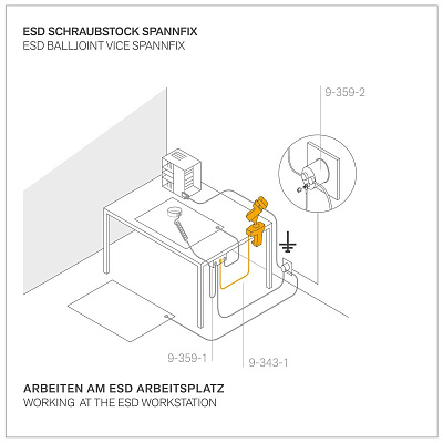 Тиски SPANNFIX антистатические Bernstein 9-205-ESD